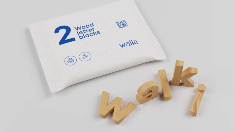 Nonfood packaging with wooden blocks