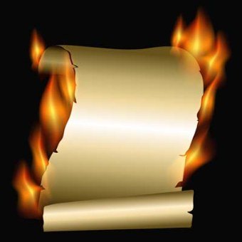 Flames around a paper