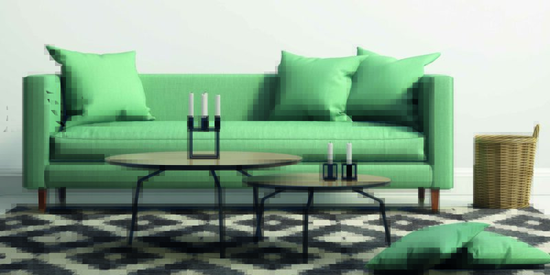Green modern sofa